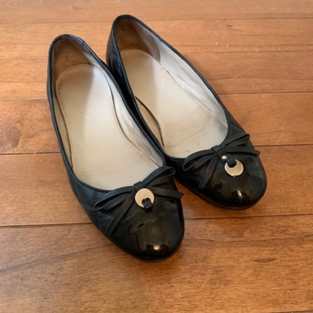 Browns Couture Quilted Black Leather Flats